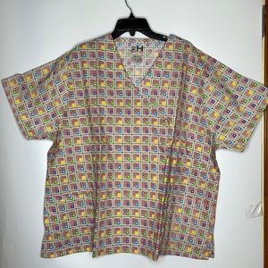 NWT Beverly Hills Uniforms Scrubs 3X PLUS SIZE - Pink Squares